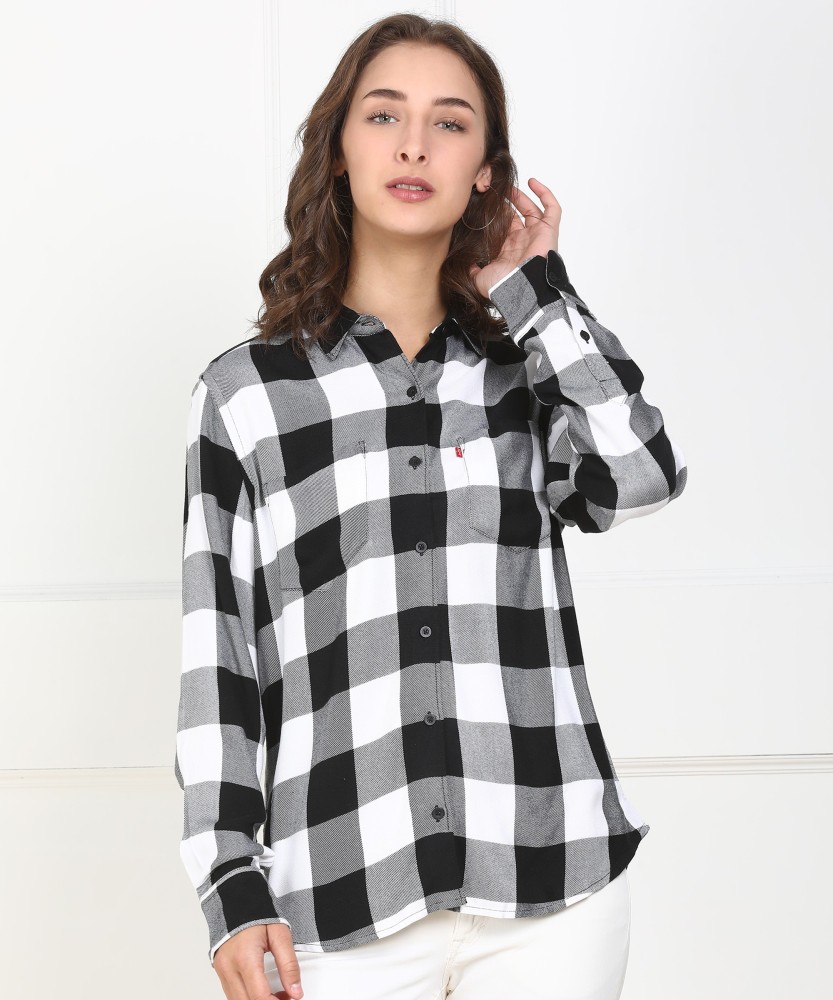 Levi's check shirt womens best sale