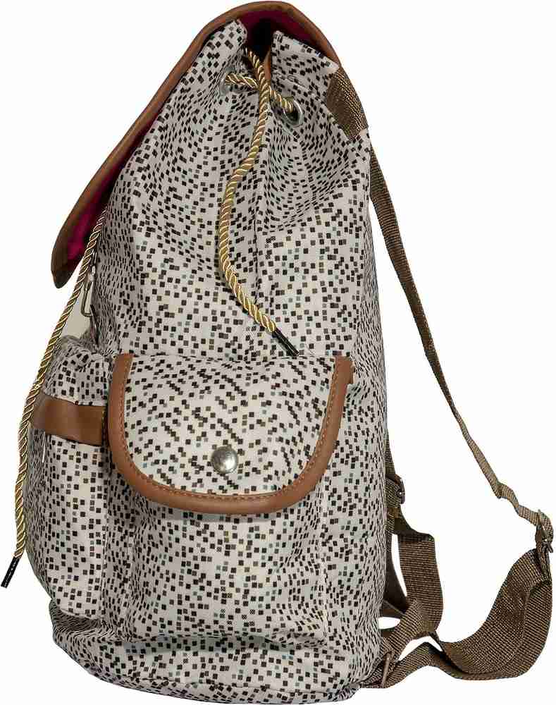 Flipkart pattern Printed White Stylish Cotton Charlie Backpack For Girl s 5 L Backpack Backpack