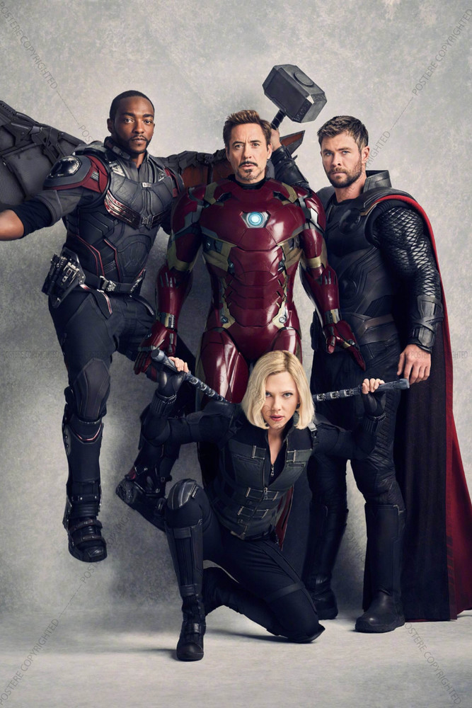 Avengers Falcon Iron Man Thor Black Widow Family Photo Poster Premium Fanart Marvel Studios 12 x 18 inches Superhero Paper Print Movies posters in India