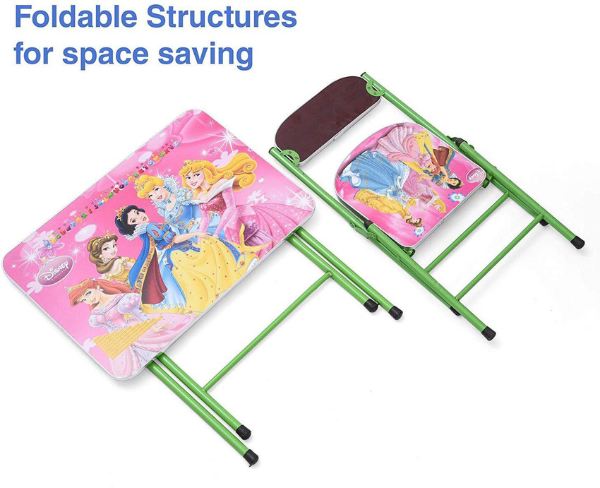 Powerpak Foldable Portable Wooden Kids Study Table Chair Set