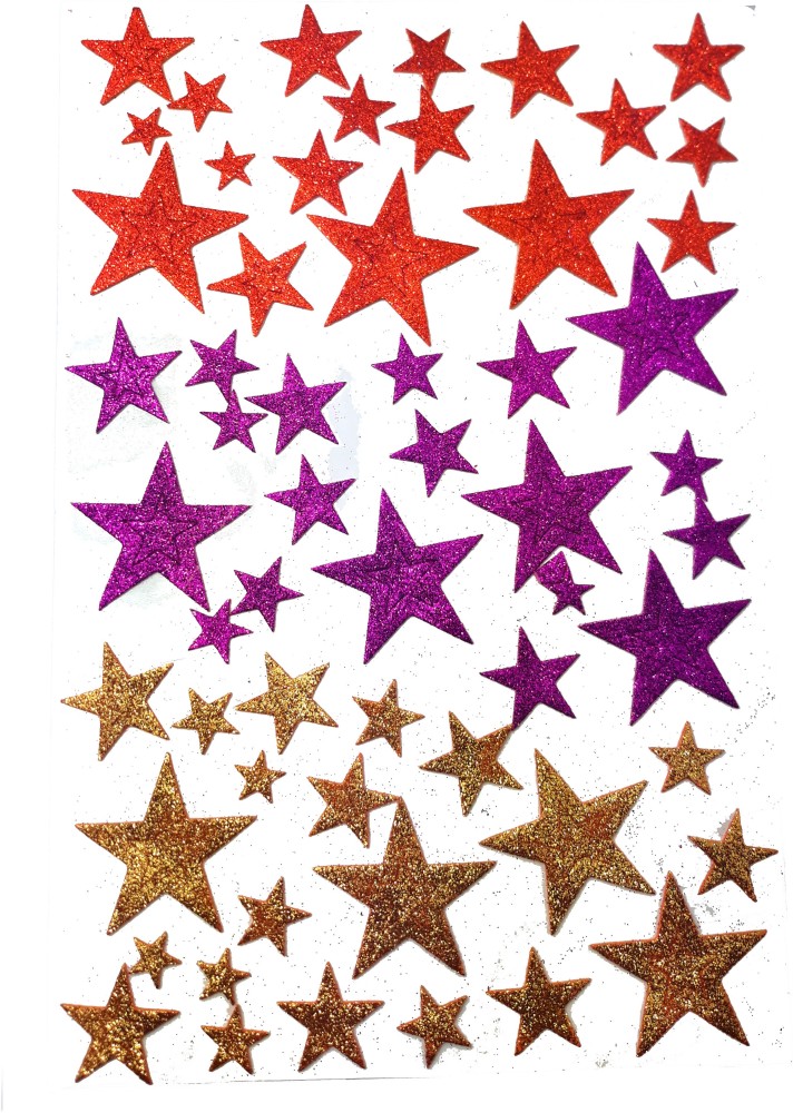MAJESTIC BASKET Crafts Glitter Foam Star Shaped Stickers For School Kids,  Craft, Album, Scrapbook Pack of 5 - Crafts Glitter Foam Star Shaped  Stickers For School Kids, Craft, Album, Scrapbook Pack of