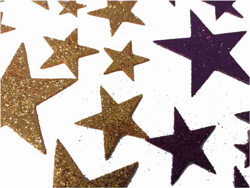 MAJESTIC BASKET Crafts Glitter Foam Star Shaped Stickers For