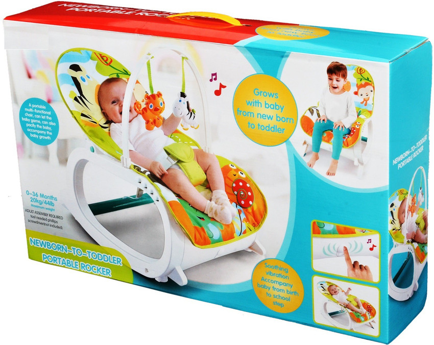 Honey baby Newborn to Toddler White Baby Rocker Cum Bouncer with
