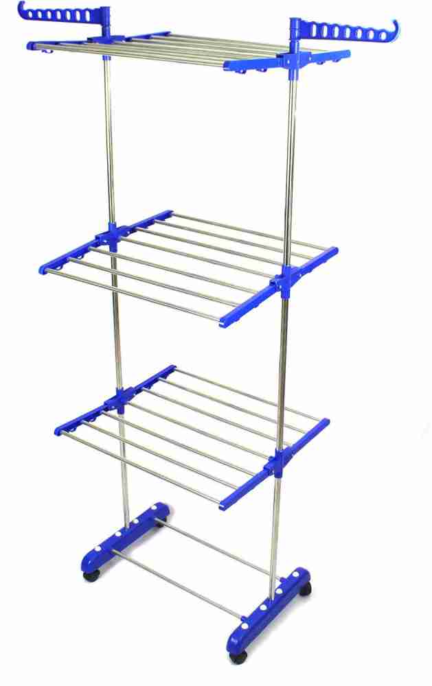 TNC Premium Indigo Stainless Steel, Plastic Floor Cloth Dryer Stand