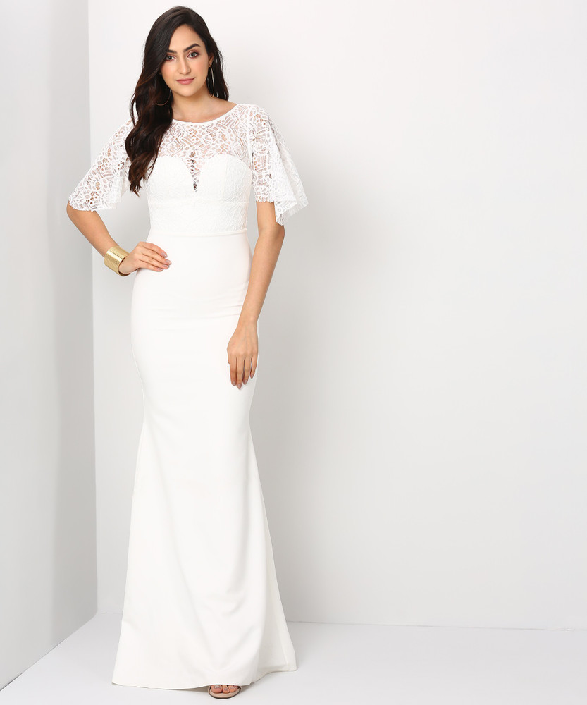Flipkart white wedding gowns discount