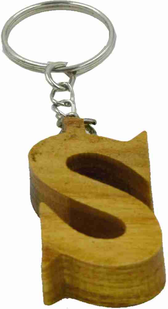 faynci Alphabet Personalized S Wooden Key Chain Key Chain Price in India -  Buy faynci Alphabet Personalized S Wooden Key Chain Key Chain online at