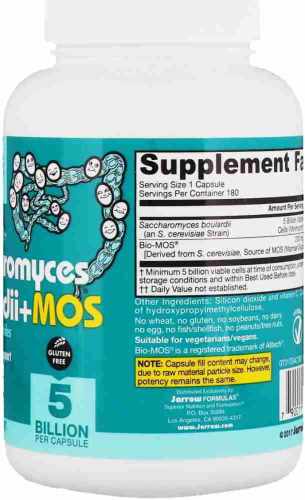 Jarrow Formulas Saccharomyces Boulardii + MOS Vcaps 180