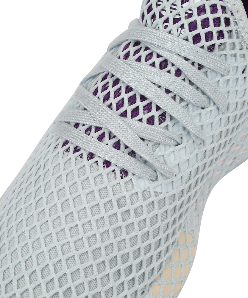 adidas originals deerupt trainers in white and lilac
