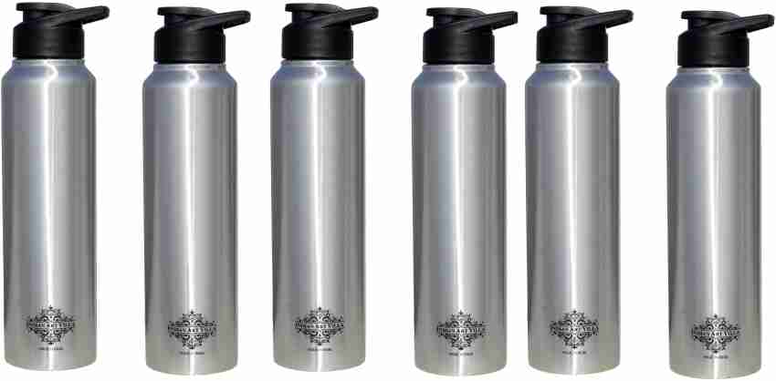 IndianArtVilla Set of 6,Stainless Steel Water Bottle Sipper Cap, Plain