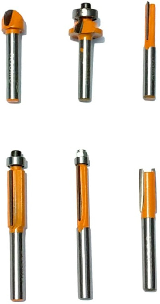 ISC Combo 6.35mm Trimmer Router Bits Set 6 Pcs Hole Saw For Wood Working Cosmo Price in India Buy ISC Combo 6.35mm Trimmer Router Bits Set 6