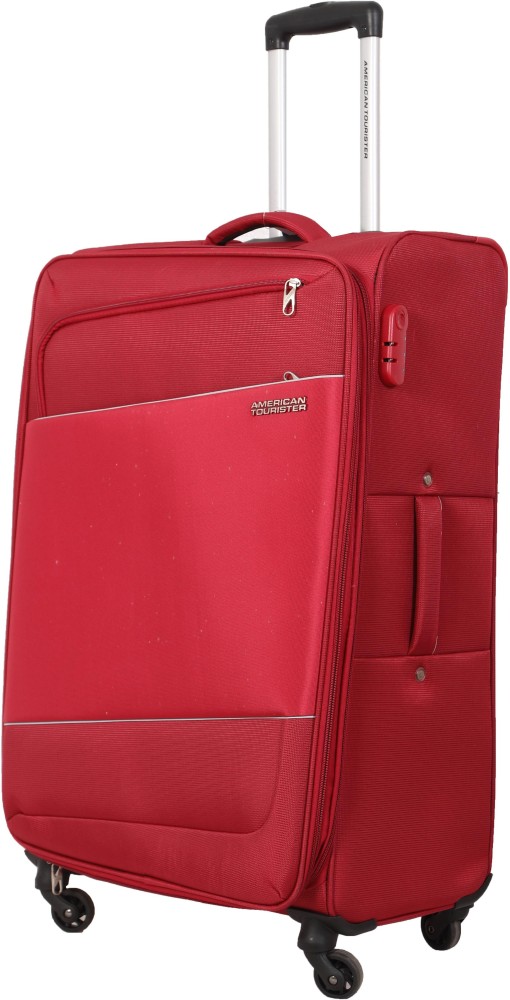 AMERICAN TOURISTER Timor Spinner Soft Trolley 77cm (Red) Expandable  Check-in Suitcase - 30 inch Red - Price in India