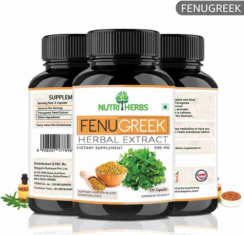 Nutriherbs Fenugreek Extract 500mg 120 Capsules Best Fenugreek