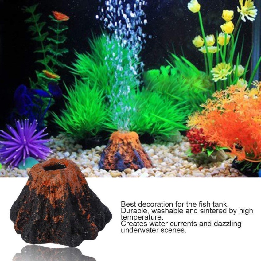 Aquarium Volcano Shape Oxygen Pump Fish Tank Air Bubble Ornament-Decor Stone  | eBay