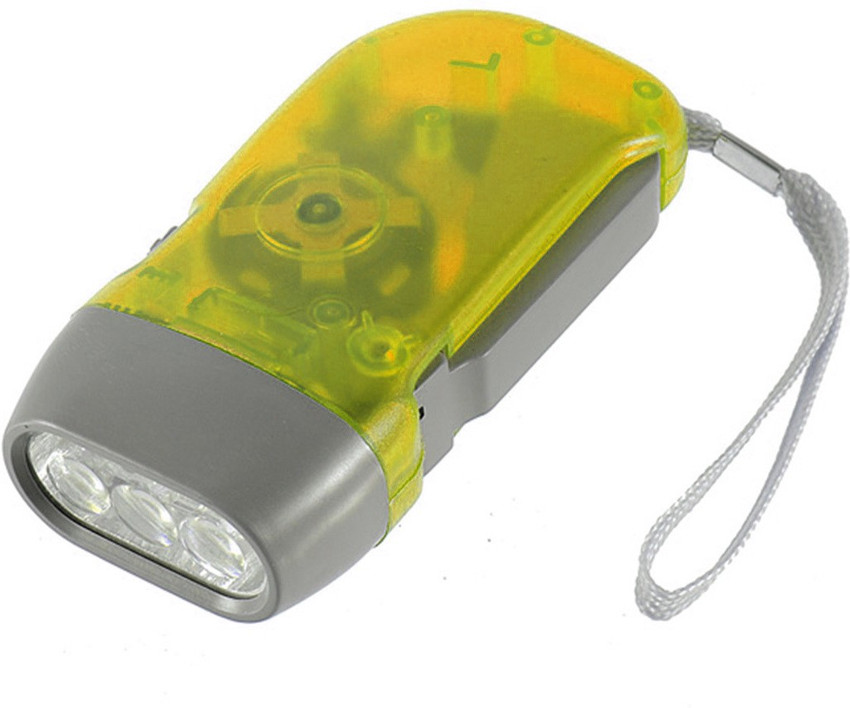 StealODeal Yellow Hand Pressing Flash Light LED Front Light Torch