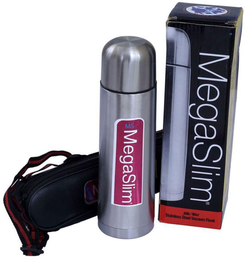 Silver Stainless Steel Mega Slim Thermos, For Home,Office & Traveling