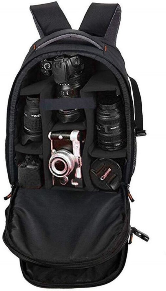 Amazonin Buy SMILEDRIVE Toll Free Support  18001234414 DSLR Camera  Backpack Bag with Laptop Compartment  Well Padded Adjustable Grids for  Lenses  Accessories Black Online at Low Prices in India 