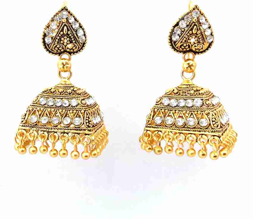 Flipkart Buy Afasi Square Shaped Golden Stylish Jhumka Design Jewellery Metal Jhumki Earring Online at Best Prices in India