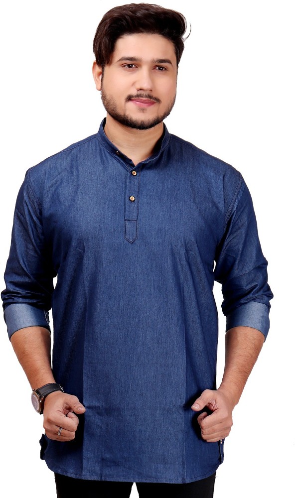 naarimart Men Solid Casual Blue Shirt - Buy naarimart Men Solid Casual Blue  Shirt Online at Best Prices in India