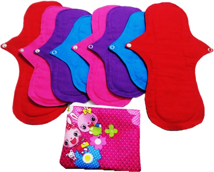 Buy Reusable Cloth Period Pads Washable Napkin for Heavy Flow Sanitary Pads  Set with Wings for Women Online at Best Prices in India - JioMart.