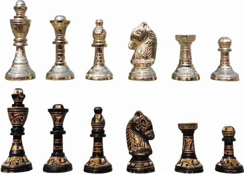 12″ Solid Brass Classic Black Chess Set