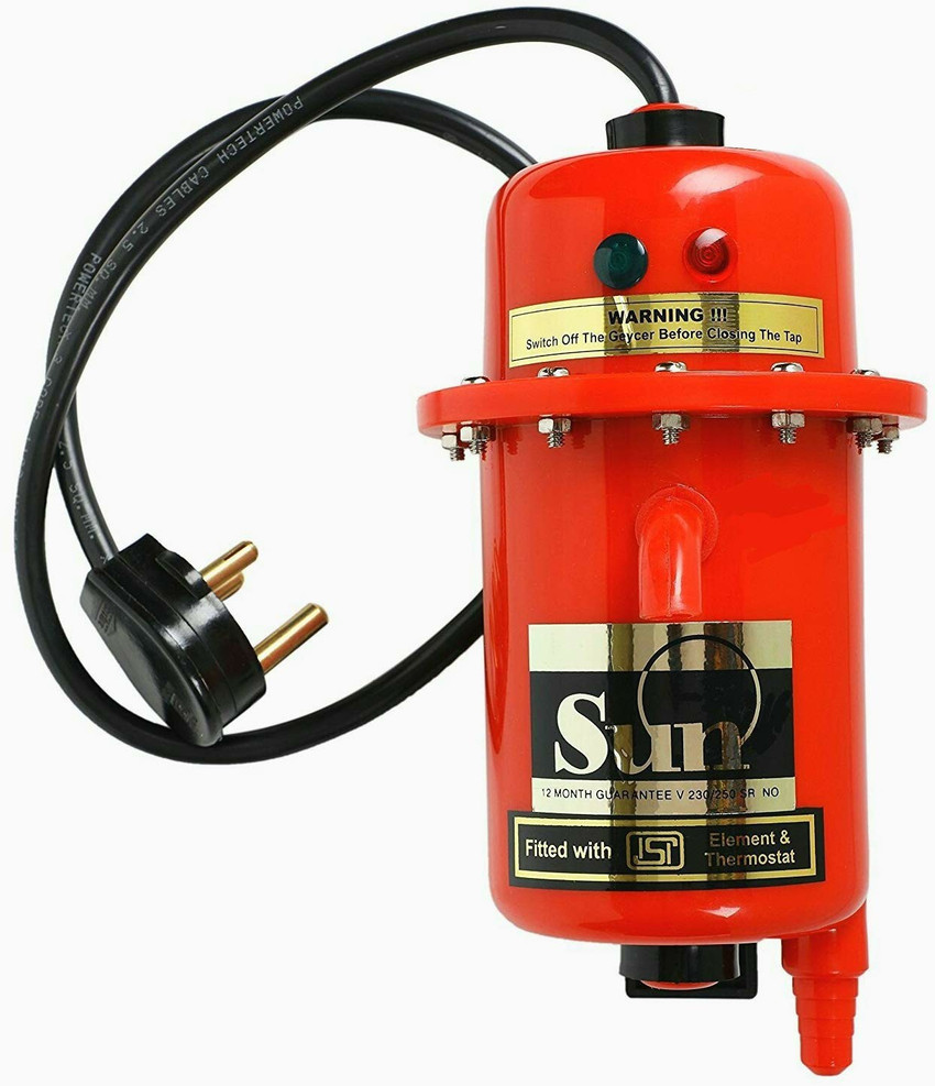 winotek 1 L Instant Water Geyser Sun Instant Water Geyser Water Heater Portable Water Heater Geysers Made Of First Class ABS Plastic Manual Reset Model Red Color Red AE9 2 KW