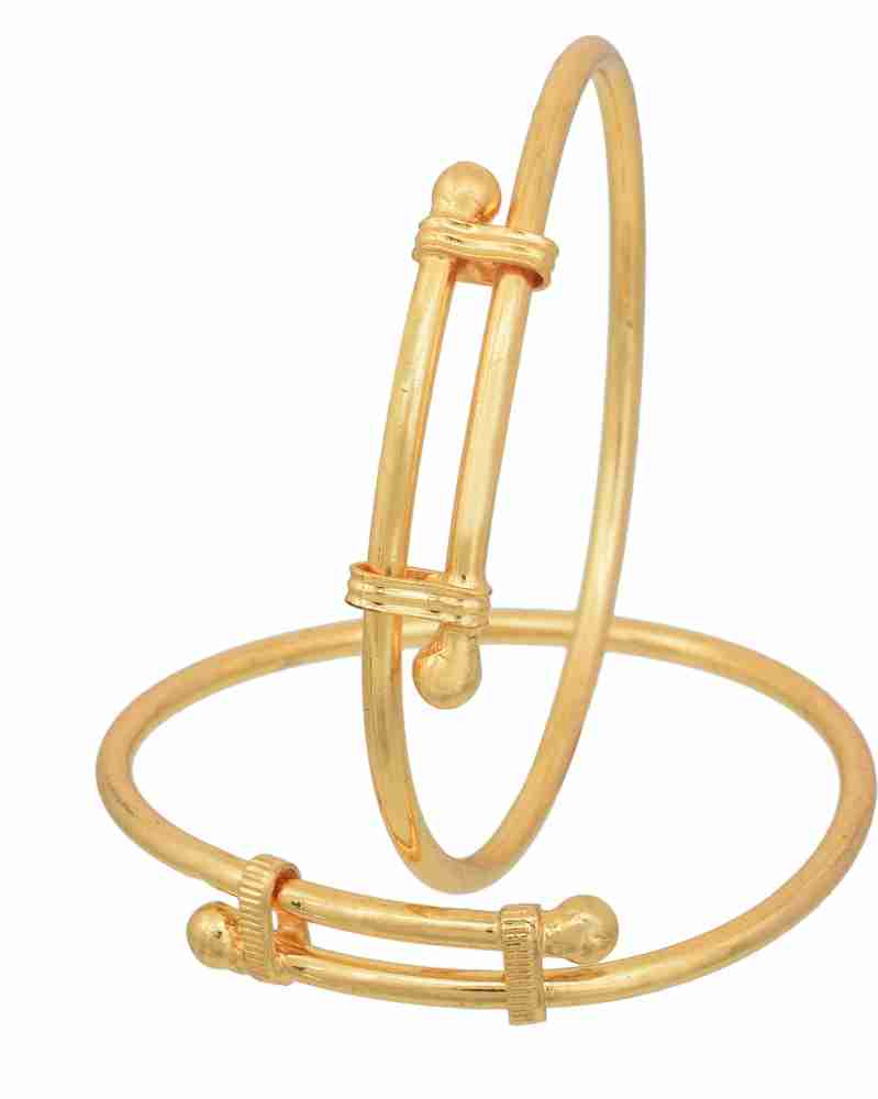 DULCI® Gold Plated Brass Open Ended Free Size Adjustable Baby Boy