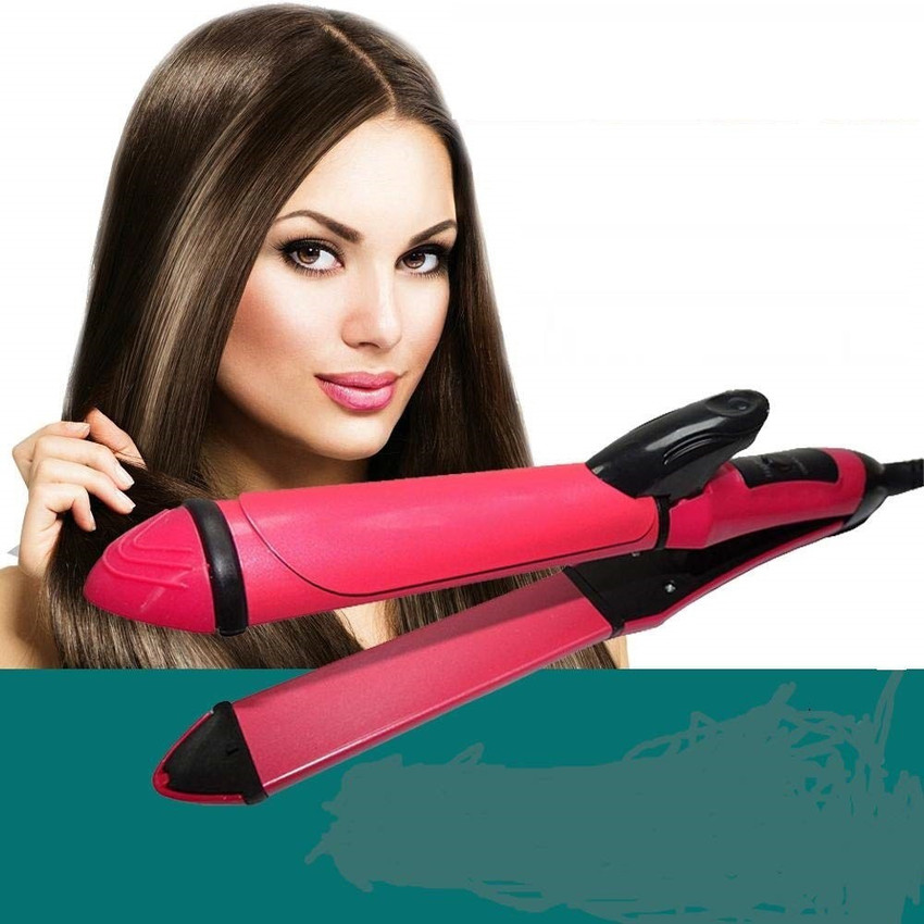 Berta 2 in 1 store curling iron and straightener