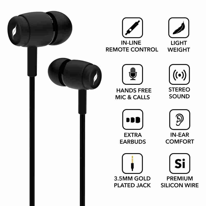 Leaf basic wired earphones price sale