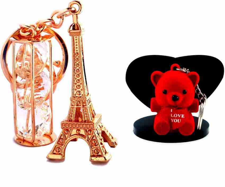 ShopTop Iconic Golden Paris Eiffel Tower with teddy PRT2B