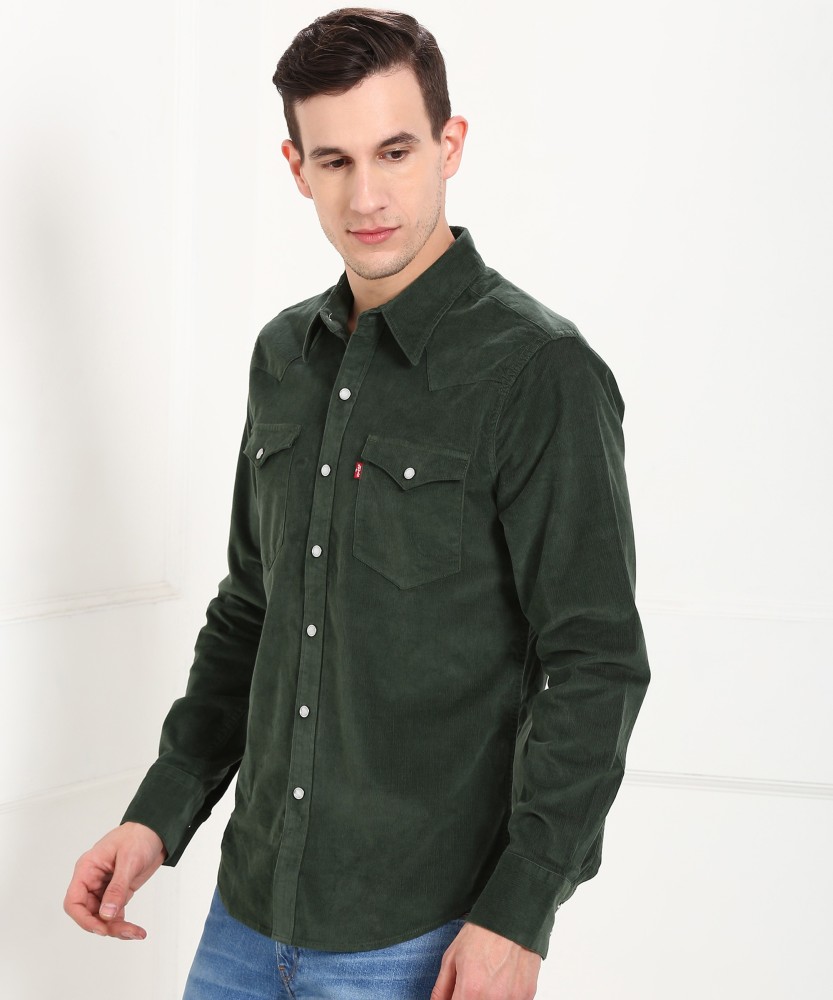 Levis green corduroy shirt best sale