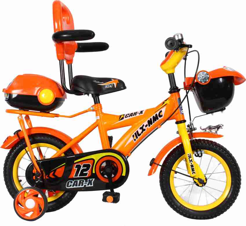 HLX NMC Car design premium 12 inch kids bicycle Black Orange 12 T Recreation Cycle Price in India Buy HLX NMC Car design premium 12 inch kids bicycle Black Orange 12