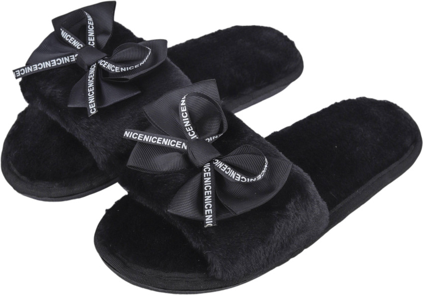 Ladies slippers black hotsell