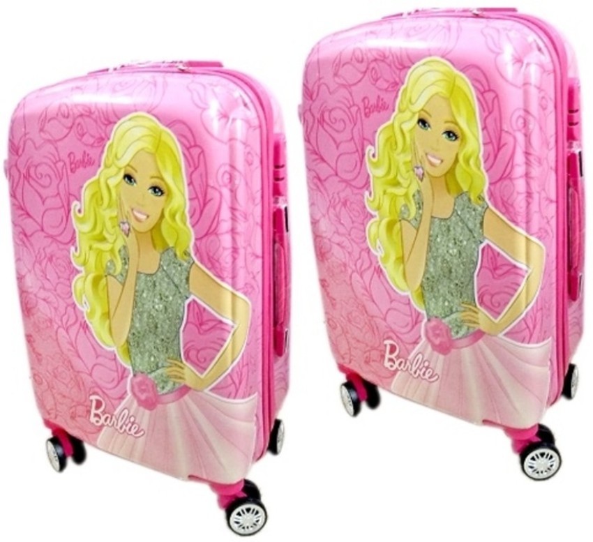 Tramp & Badger Printed Kids Barbie Travel Trolley Bag, Size: 18