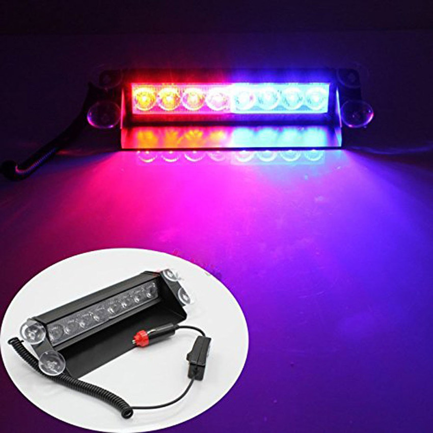 RWT 8 LED Police Car Flashing Lights for Maruti Wagon R type 3