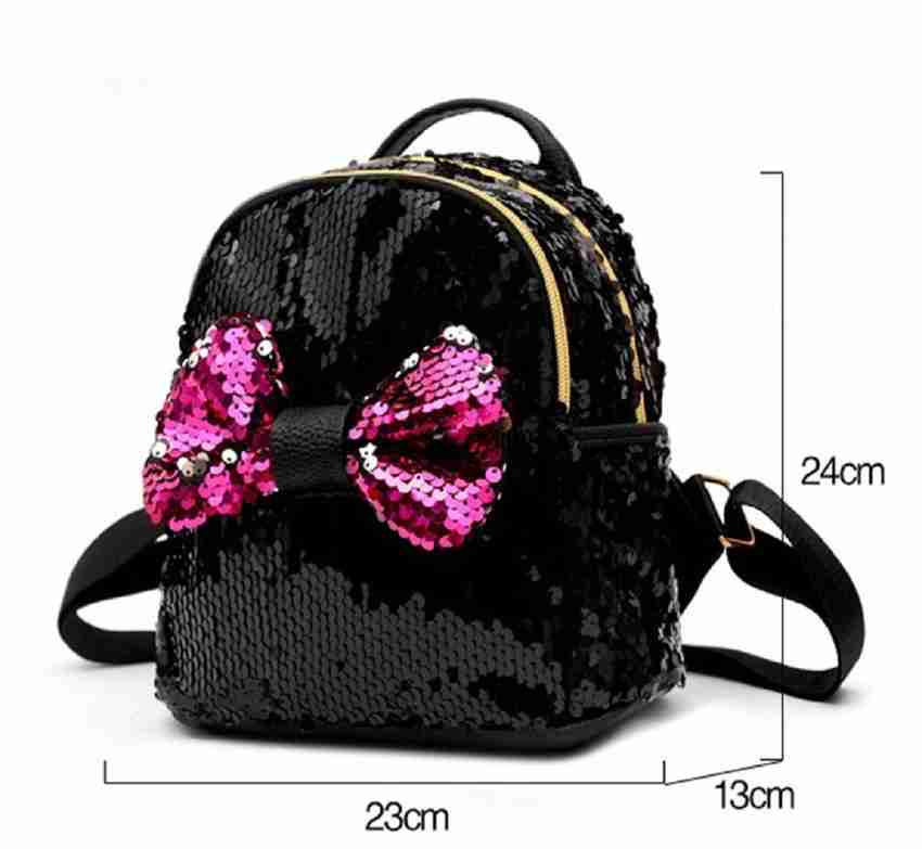 MOCA Womens Girls Sequins MIni Small Backpack Bag for Girls Womens 15 L Backpack Black Price in India Flipkart