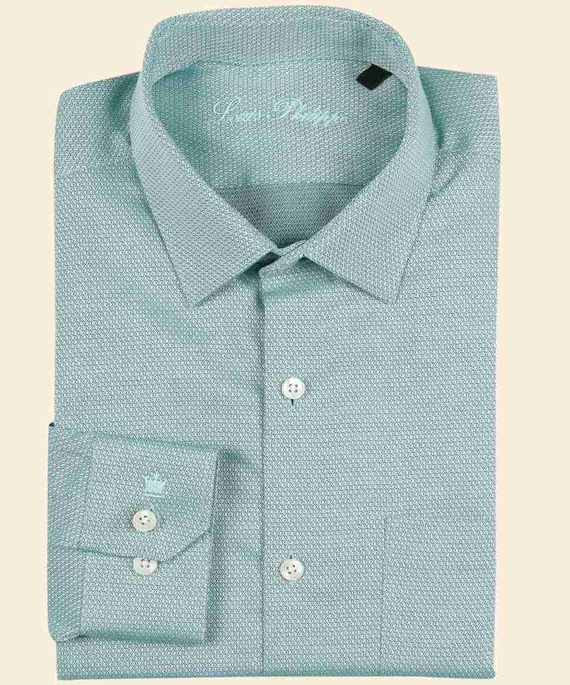 LOUIS PHILIPPE Men Checkered Formal Green Shirt - Buy LOUIS