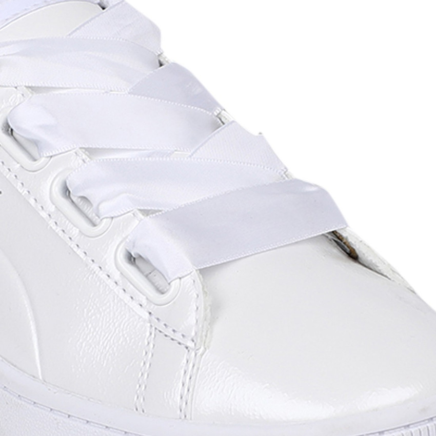 Puma white ribbon sale sneakers