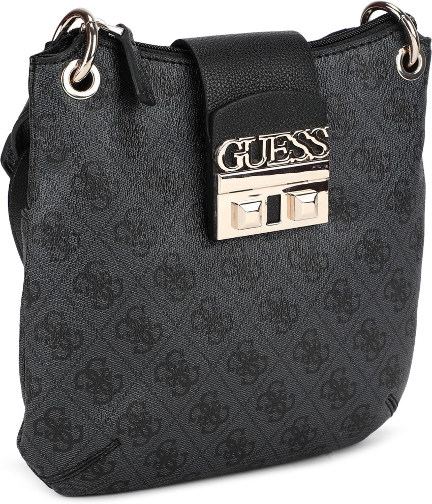 GUESS Black Sling Bag LOGO LUXE