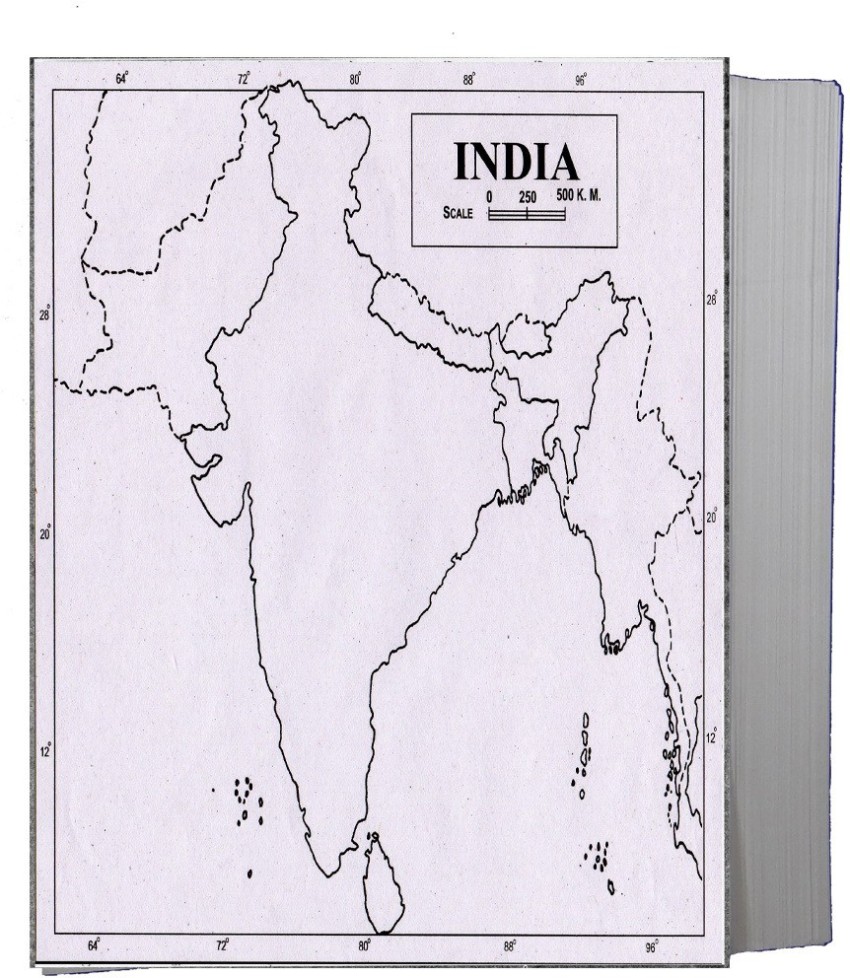 Flipkart.com | CRAFTWAFT PHYSICAL MAP OF INDIA BLANK A4 67 gsm ...