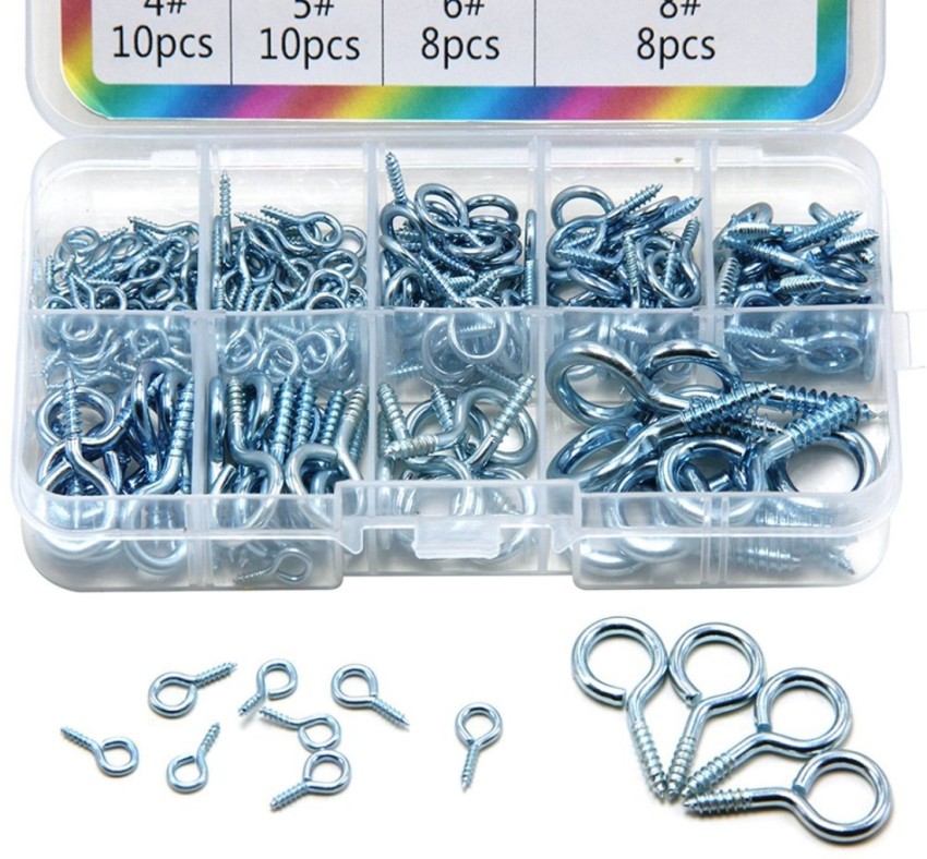 DIY Crafts Stainless Steel Screw Eye Rings Hooks (9 Sizes) (Pack of 150) - Stainless  Steel Screw Eye Rings Hooks (9 Sizes) (Pack of 150) . shop for DIY Crafts  products in India.