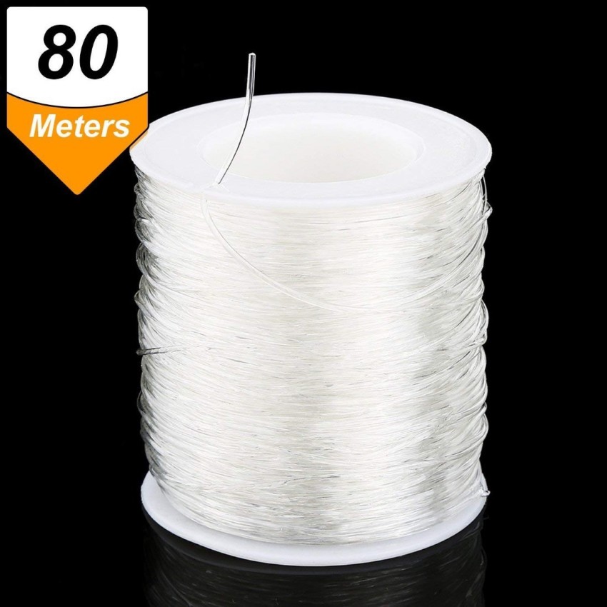Clear Crystal Elastic Cord Thread Beading String Cord for Bracelet and  Crafts Work 1000 Mtrs Spool