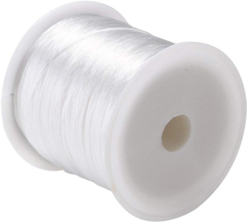 PRANSUNITA 5Roll Elastic String Cord for Bracelets, 0.6 mm,15 MTS Each,  Clear Bracelet String for Beading Jewelry, Necklace Making, Art Craft  Project Total- 30m) White Beading Wire Price in India - Buy