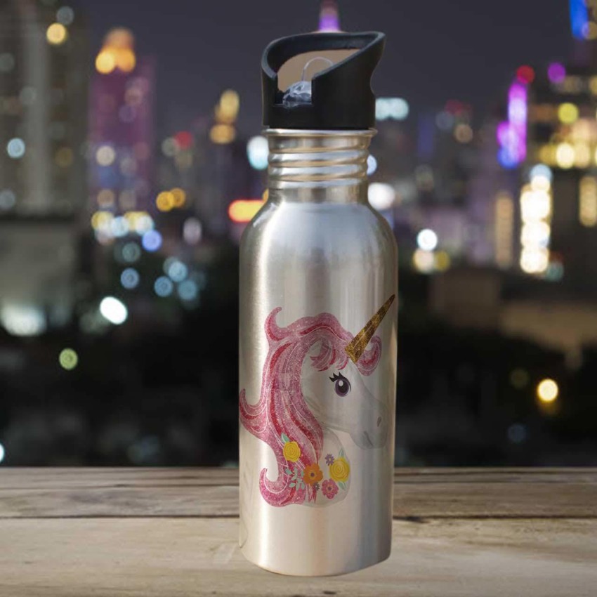 Unicorn Water Bottle with Straw & 3 Mode LED Light 600 ml