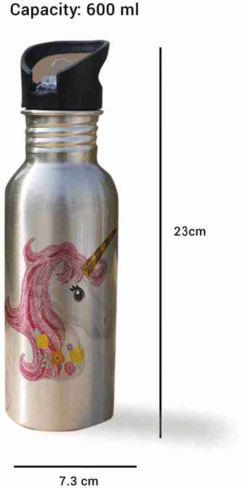 Unicorn Water Bottle with Straw & 3 Mode LED Light 600 ml