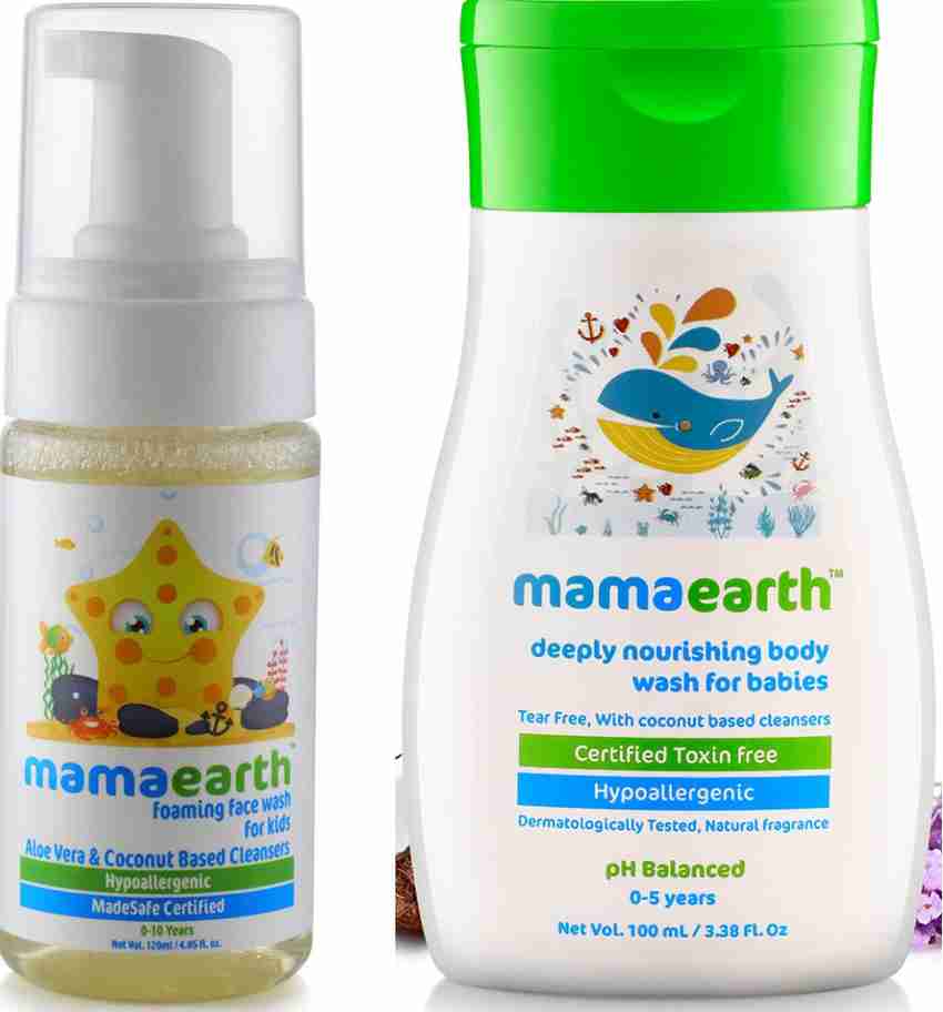 Mamaearth Foaming Baby Face Wash for Kids with Aloe Vera and 