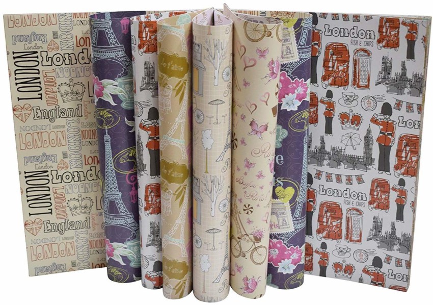3A Featuretail Wrapping Paper Book 16Sheets 8 Designs printed