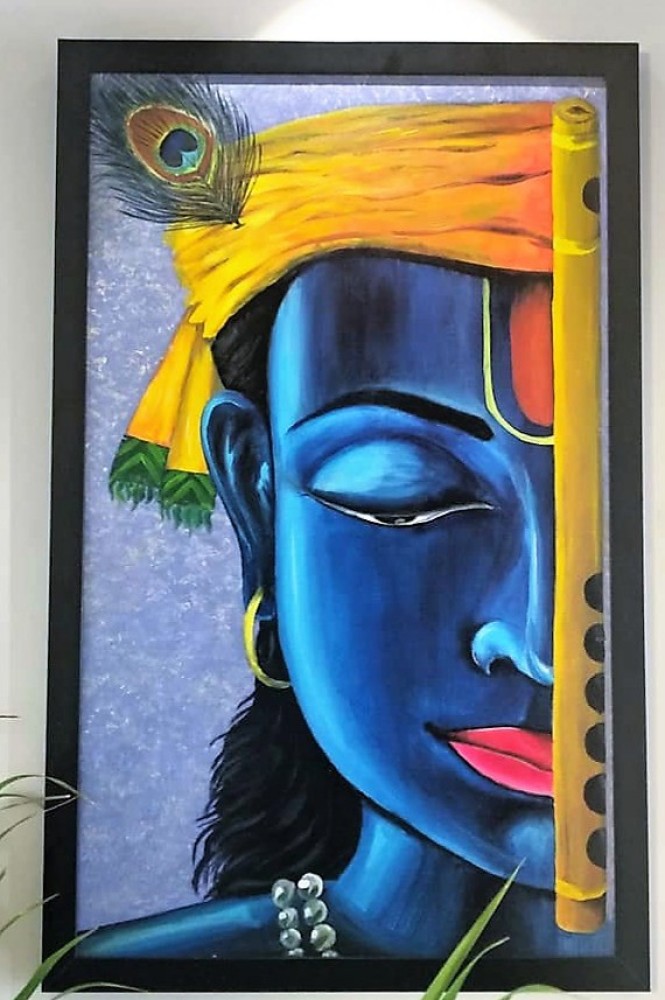 PiCas PurehandS Krishna Canvas Acrylic Painting Canvas 38 inch x 20 inch  Painting Price in India - Buy PiCas PurehandS Krishna Canvas Acrylic  Painting Canvas 38 inch x 20 inch Painting online at