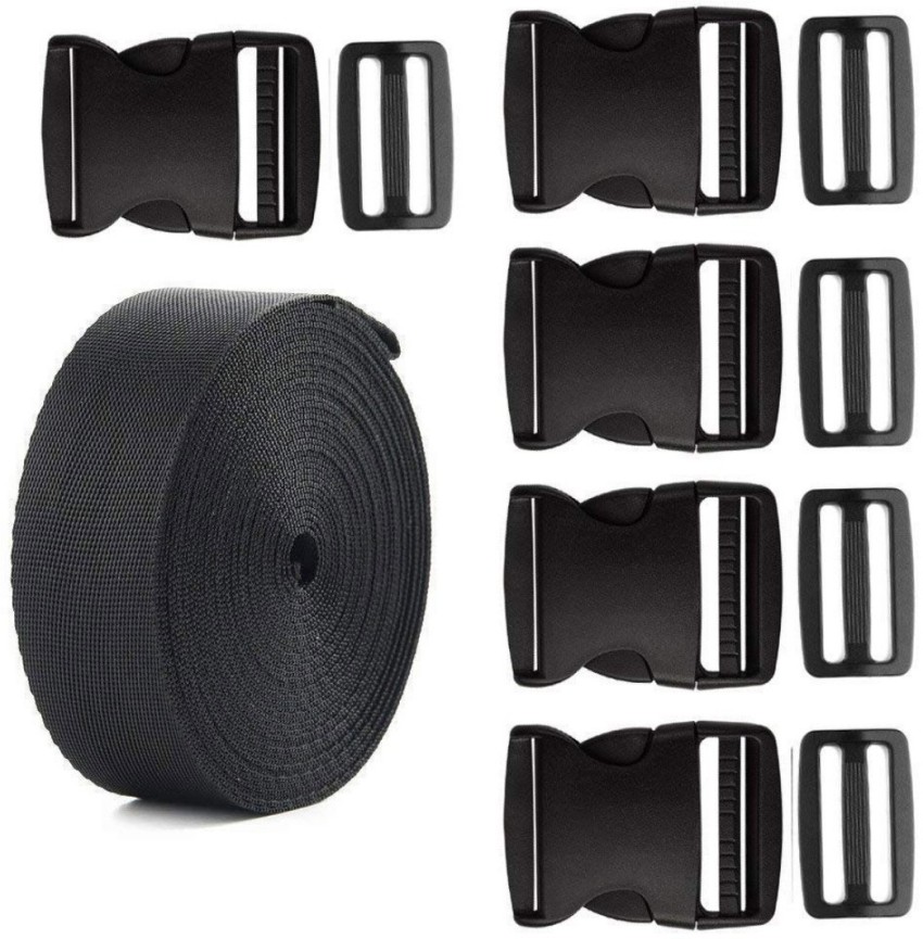 Buckle Straps 1 Inch, Webbing Straps Polypropylene 10 Yards, 6 PCS  Adjustable Side Release Plastic Buckles, 12 PCS Tri-Glide Slide Clip, Heavy  Duty St