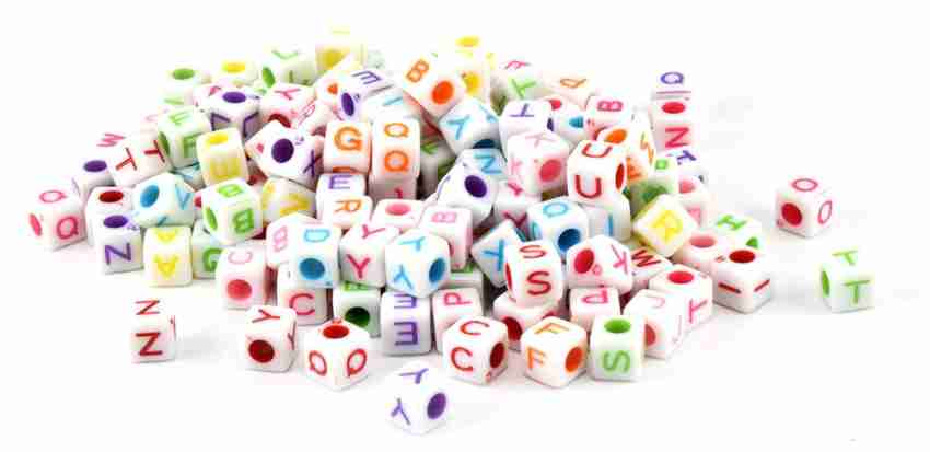 Unobite 200 Piece Plastic Alphabet Beads with Colorful Letters for  Jewellery Making, DIY Bracelets, Necklace, Key Chains and Kids  Jewellery(Multicolor, Square Shape) - 200 Piece Plastic Alphabet Beads with  Colorful Letters for