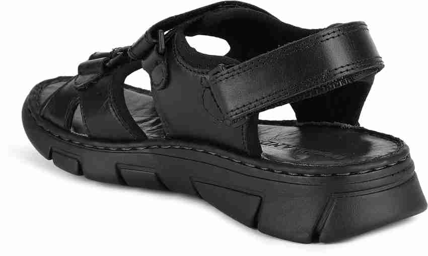 Woodland black sandals best sale